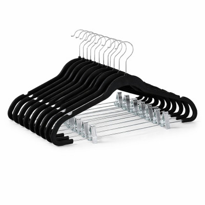 Ceruzo 20 x Kledinghangers met Knijpers - Zwart Ceruzo 20 x Kledinghangers met Knijpers - Zwart