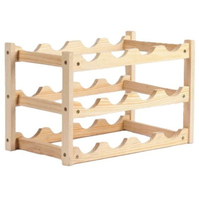 Wijnrek Hout - voor 12 Wijnflessen - 45 x 22 x H28 cm