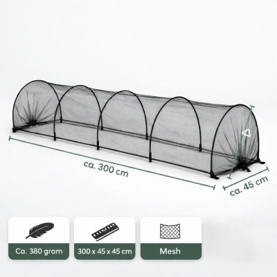 Ceruzo Kweektunnel Insectennet- 3 Meter - Opvouwbaar - tegen Ongedierte