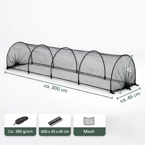 Ceruzo Kweektunnel Insectennet- 3 Meter - Opvouwbaar - tegen Ongedierte Ceruzo Kweektunnel Insectennet- 3 Meter - Opvouwbaar - tegen Ongedierte