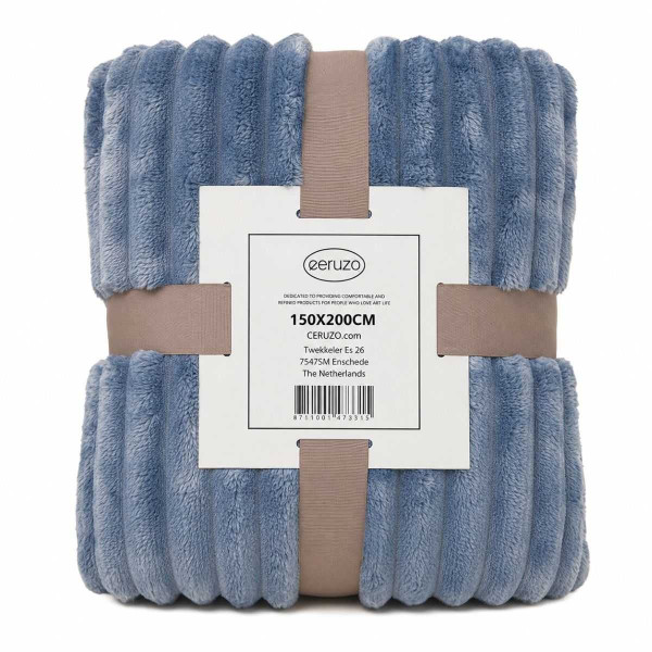 Ceruzo Fleece deken - 150x200 cm - denim blauw