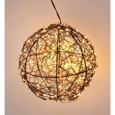 Verlichte Decoratiebal - 18 cm - 200 led - extra warm wit