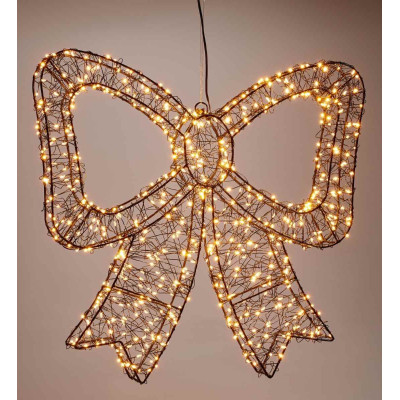 Verlichte Kerststrik - 38 cm - Extra warm wit