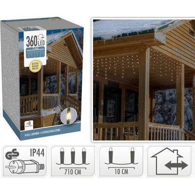 IJspegel Lichtgordijn - 7.10 meter - 360 LED's - extra warm wit - Soft Wire IJspegel Lichtgordijn - 7.10 meter - 360 LED's - extra warm wit - Soft Wire