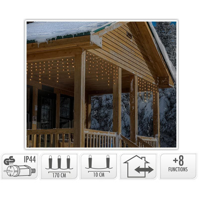 IJspegel Lichtgordijn - 1.70 meter - 90 LED's - extra warm wit - Soft Wire IJspegel Lichtgordijn - 1.70 meter - 90 LED's - extra warm wit - Soft Wire