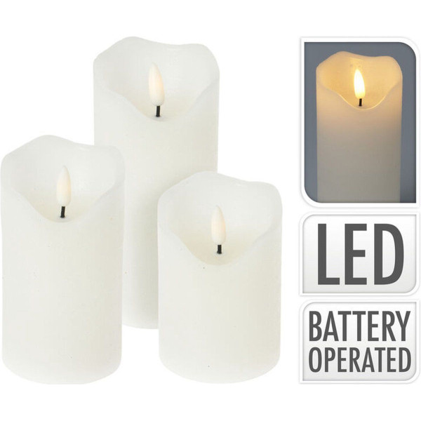 LED Kaarsen - set van 3 - Afstandsbediening - Wit LED Kaarsen - set van 3 - Afstandsbediening - Wit