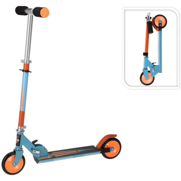 XQ Max Opvouwbare Step met Voetrem - blauw met oranje XQ Max Opvouwbare Step met Voetrem - blauw met oranje