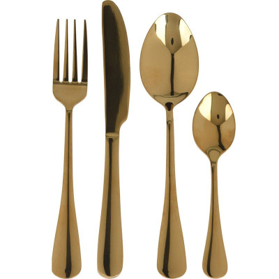 Bestekset 16 dlg - RVS - Goud Bestekset 16 dlg - RVS - Goud
