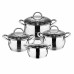 Bergner RVS Pannenset Gourmet - 4 Kookpannen met Deksels - Inductie Bergner RVS Pannenset Gourmet - 4 Kookpannen met Deksels - Inductie