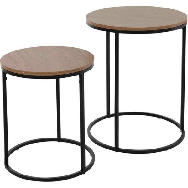 Bijzettafels - Hout - 40xH50 en 30xH40 cm Bijzettafels - Hout - 40xH50 en 30xH40 cm