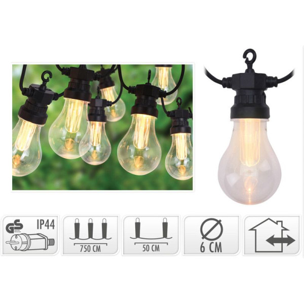 Lichtsnoer met 10 LED Reflector Lampen - voor buiten Lichtsnoer met 10 LED Reflector Lampen - voor buiten