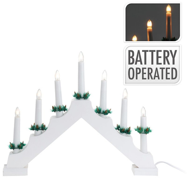 Kaarsenbrug hout - 7LED - met timer Kaarsenbrug hout - 7LED - met timer