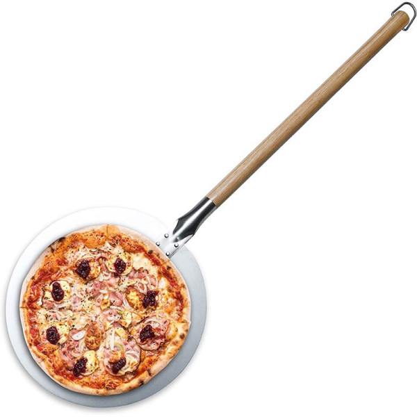 Masterpro Pizzaschep XL - voor oven en BBQ - Ø30 x 87cm - met afneembaar handvat - RVS Masterpro Pizzaschep XL - voor oven en BBQ - Ø30 x 87cm - met afneembaar handvat - RVS