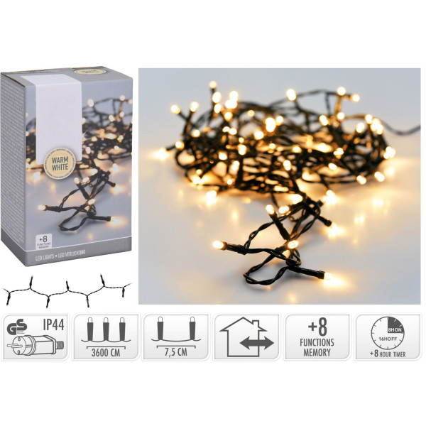 Kerstverlichting 480 led- 36m - warm wit - Timer - Lichtfuncties - Geheugen - Buiten Kerstverlichting 480 led- 36m - warm wit - Timer - Lichtfuncties - Geheugen - Buiten