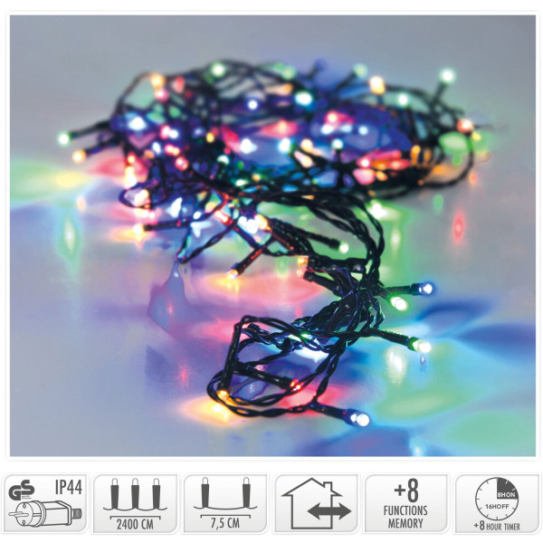 Kerstverlichting 320 led- 24m - multicolor - Timer - Lichtfuncties - Geheugen - Buiten Kerstverlichting 320 led- 24m - multicolor - Timer - Lichtfuncties - Geheugen - Buiten