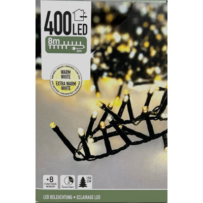 Microcluster - 400 led - 8m - two tone romantic - Timer - Lichtfuncties - Geheugen - Buiten