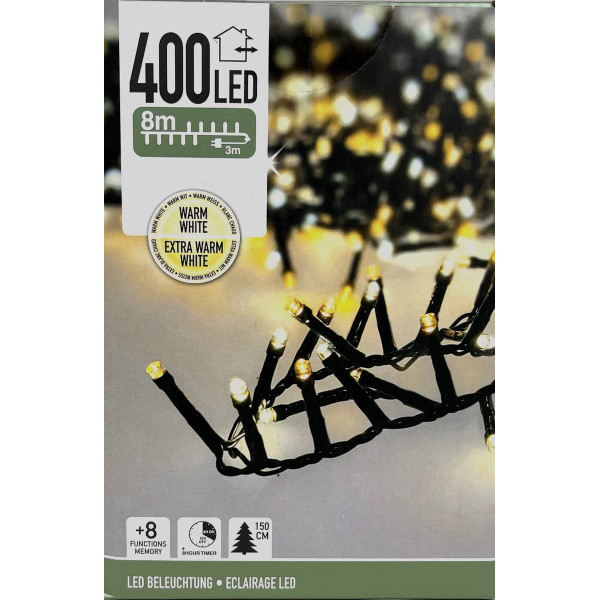 Microcluster - 400 led - 8m - two tone romantic - Timer - Lichtfuncties - Geheugen - Buiten Microcluster - 400 led - 8m - two tone romantic - Timer - Lichtfuncties - Geheugen - Buiten