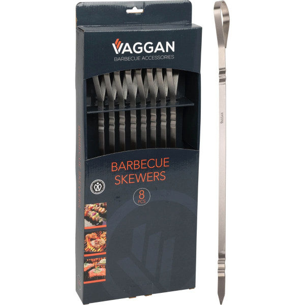 8x BBQ Vleespennen - Barbecue Spies - RVS - 41 cm 8x BBQ Vleespennen - Barbecue Spies - RVS - 41 cm