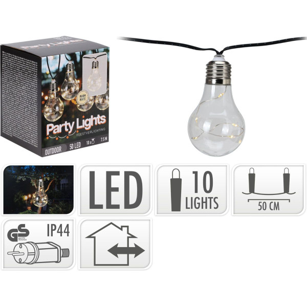 Feestverlichting voor de Tuin - 450cm - warm wit - 10x5 LED Feestverlichting voor de Tuin - 450cm - warm wit - 10x5 LED