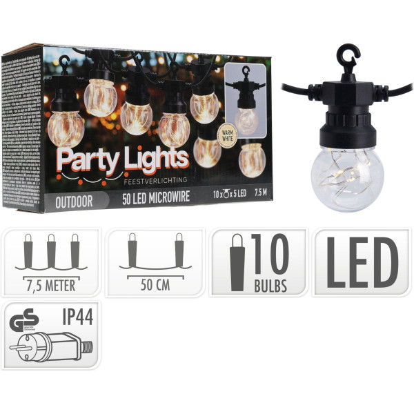 Feestverlichting voor de Tuin - 450cm - warm wit - 10x5 Micro Led Feestverlichting voor de Tuin - 450cm - warm wit - 10x5 Micro Led