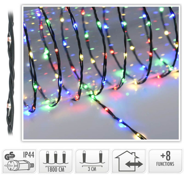 LED Verlichting 600 LED - 18 meter - multicolor - voor binnen en buiten - 8 Lichtfuncties - Soft Wire LED Verlichting 600 LED - 18 meter - multicolor - voor binnen en buiten - 8 Lichtfuncties - Soft Wire