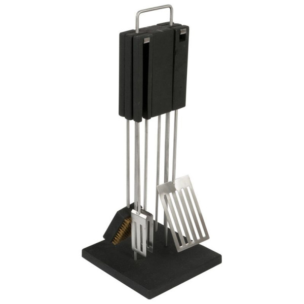 QDO Roestvrijstalen Barbecue- /Grillset Deluxe met standaard QDO Roestvrijstalen Barbecue- /Grillset Deluxe met standaard