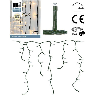 IJspegel verlichting 180 LED's - 6 meter - warm wit IJspegel verlichting 180 LED's - 6 meter - warm wit