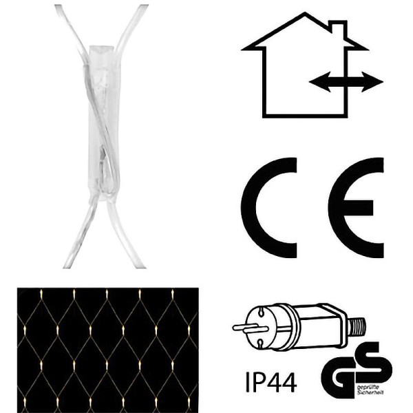 Netverlichting 160 LED - 200 x 100cm - warm wit Netverlichting 160 LED - 200 x 100cm - warm wit