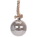 Glazen bal met 30 LED's - 15cm - jute touw 100cm Glazen bal met 30 LED's - 15cm - jute touw 100cm