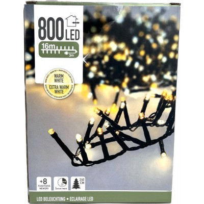 Microcluster - 800 led - 16m - two tone romantic - Timer - Lichtfuncties - Geheugen - Buiten