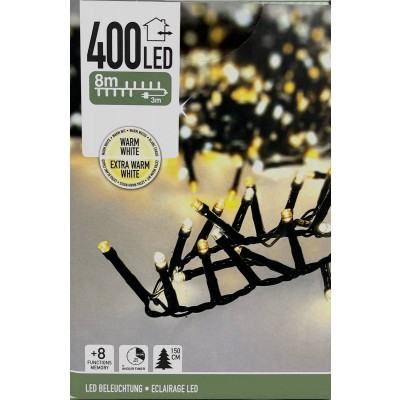 Microcluster - 400 led - 8m - two tone romantic - Timer - Lichtfuncties - Geheugen - Buiten