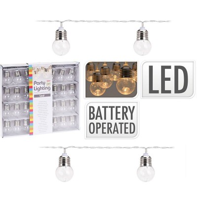 Feestverlichting - 30 LED Bolletjes - 4.50 meter - Warm wit - op Batterijen