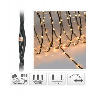 LED Verlichting 1200 LED - 36 meter - extra warm wit - voor binnen en buiten - 8 Lichtfuncties - Soft Wire 