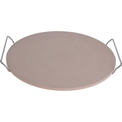 Pizza-baksteen 33cm met metalen houder 
