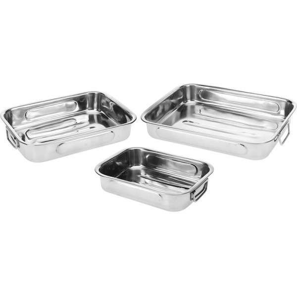 Braadslee - Ovenschalen - RVS - set van 3 