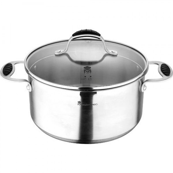 Bergner Masterpro Foodies Kookpan - met glazen deksel - Ø24 cm - 5.2L