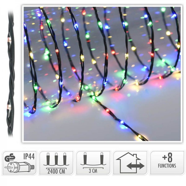 LED Verlichting 800 LED - 24 meter - multicolor - voor binnen en buiten - 8 Lichtfuncties - Soft Wire 