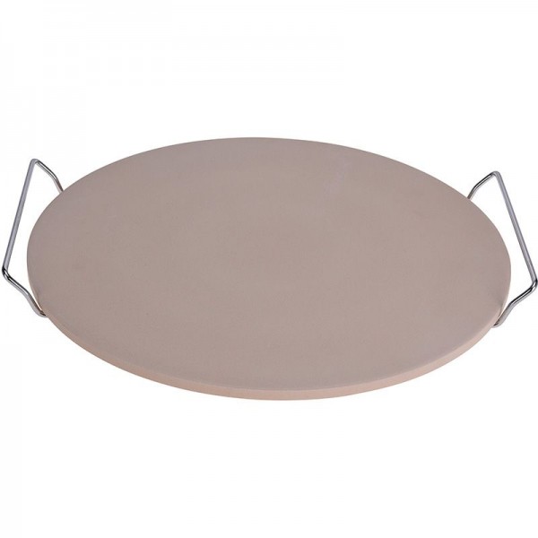 Pizza-baksteen 33cm met metalen houder 