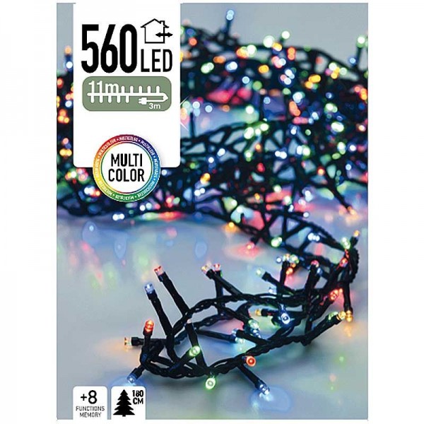 Micro Cluster - 560 LED's  -11 meter - multicolor - 8 functies + geheugen