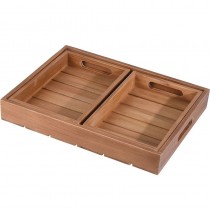 Dienbladen - hout teak - set van 3