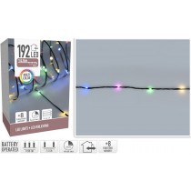 LED Verlichting  192 LED - multicolor - op batterij - 8 Lichtfuncties - Timer - Soft Wire