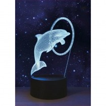 3D Illusie Lamp - LED - 7 verschillende kleuren - 15cm - Dolfijn