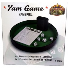 Yam Spel - 5 dobbelstenen - beker - scoreblad