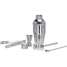 Cocktailset RVS - 5-delig - Cocktailshaker - Lepel - Klopper - Maatbeker - IJstang