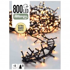 Micro Cluster 800 LED's  -16 meter - extra warm wit - 8 functies + geheugen