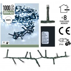 Micro Cluster 1000 LED's - 20 meter - wit - 8 functies + geheugen