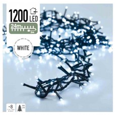 Micro Cluster 1200 LED's - 24 meter - wit