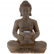 Boeddha 28cm met solarlamp