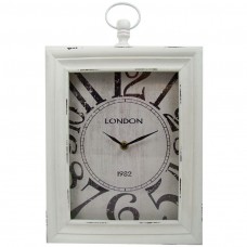 Home & Styling Wand / tafelklok "London" 30x24x6 (wit)