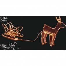 3D Rendier slee - 504 lampjes